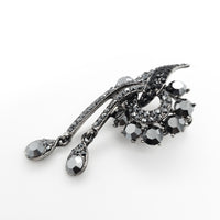 Black Colour Crystal Charm Brooch 2