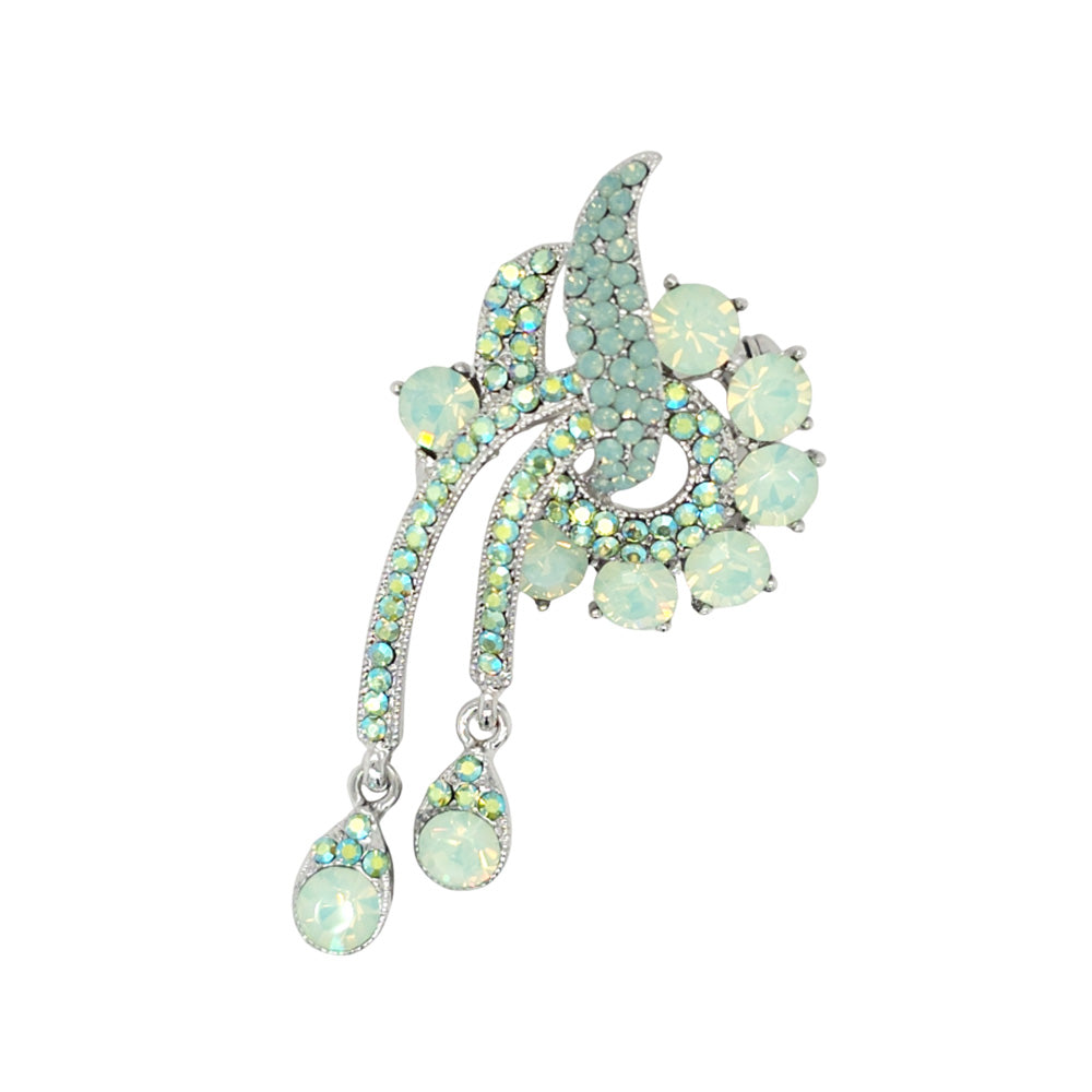 Mint Colour Crystal Charm Brooch