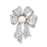 Lace Bow with Cream Faux Pearl Brooch