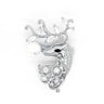 Crystal and Faux Pearl Deer Brooch