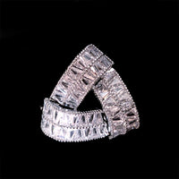 Crystal Small Triangular Brooch