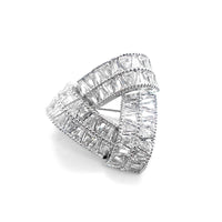 Crystal Small Triangular Brooch