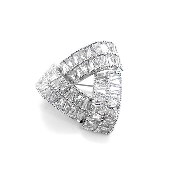 Crystal Small Triangular Brooch