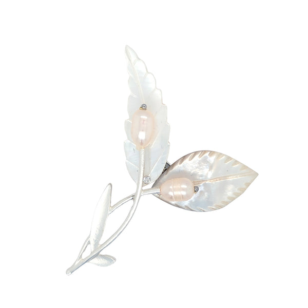 White Mother of Pearl Brooch