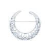 Crystal Crescent Moon Vintage Brooch or Pendant