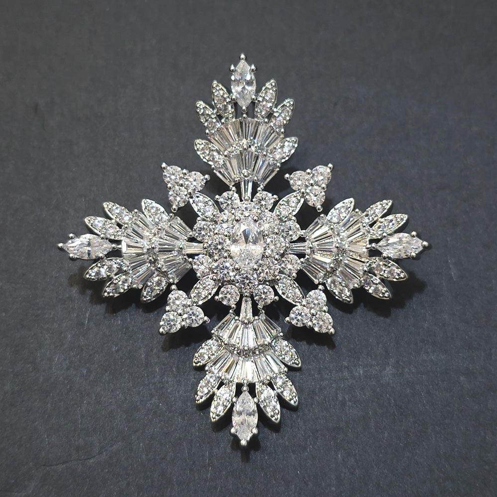 Crystal Vintage Style Snowflake Brooch