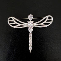 Crystal Dragonfly Brooch