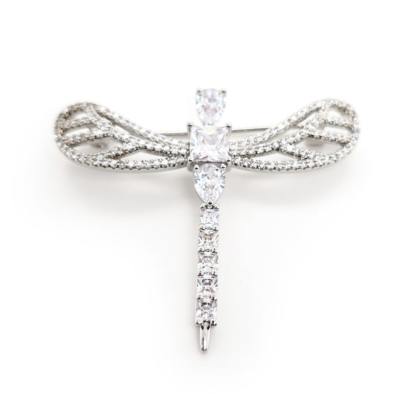 Crystal Dragonfly Brooch