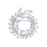 Crystal Olive Leaves Round Brooch