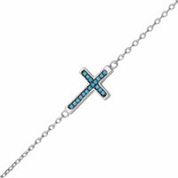 Turquoise Silver Cross Bracelet