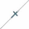 Turquoise Silver Cross Bracelet