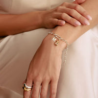 Charm Bracelet with Connect Link Silver