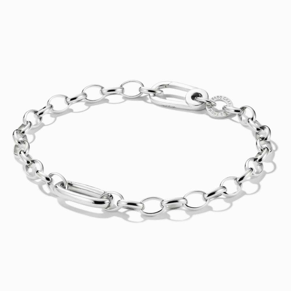 Charm Bracelet with Connect Link Silver