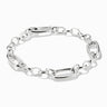 Charm Bracelet with Three Connect Links Silver