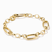 Charm Bracelet with Three Connect Links Gold