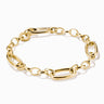 Charm Bracelet with Three Connect Links Gold
