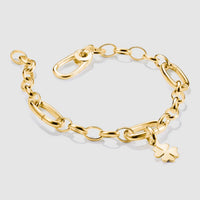 Charm Bracelet with Three Connect Links Gold