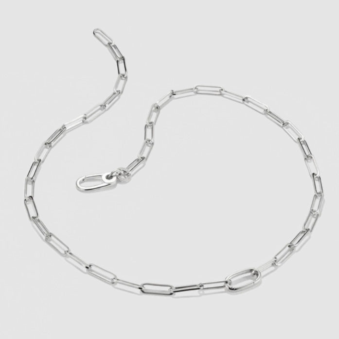 Connect Charm Necklace Paperclip Silver