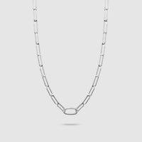 Connect Charm Necklace Paperclip Silver