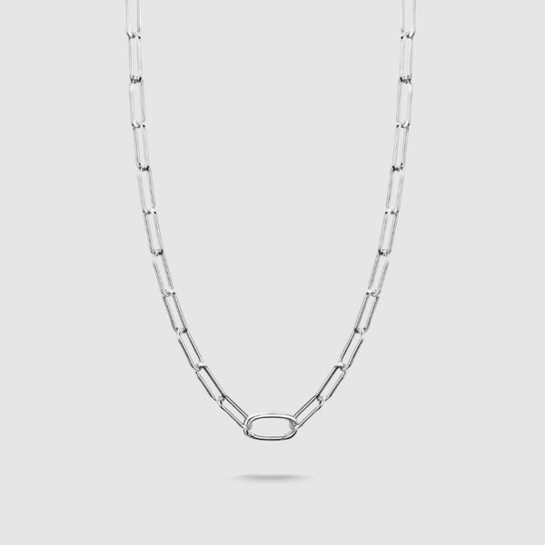 Connect Charm Necklace Paperclip Silver