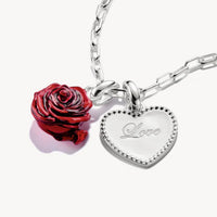Connect Charm Red Rose Blossom