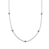 Sterling Silver Beaded Ball Chain Necklace