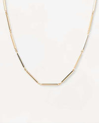Bar Chain Necklace Yellow Gold