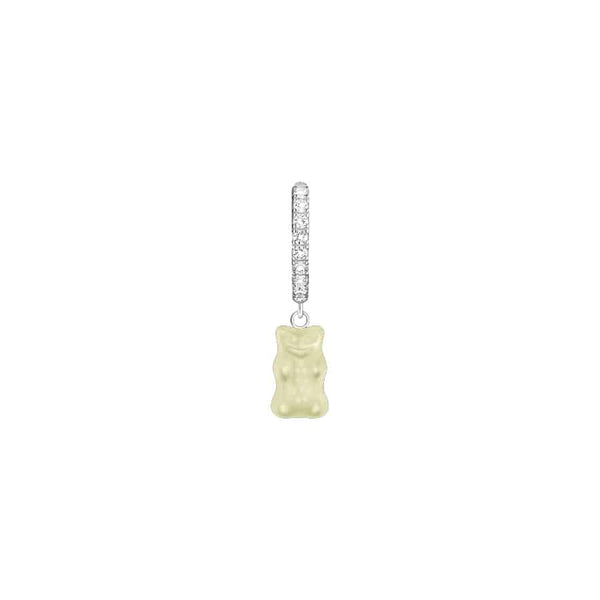 Single Silver Creole Pineapple White Goldbear