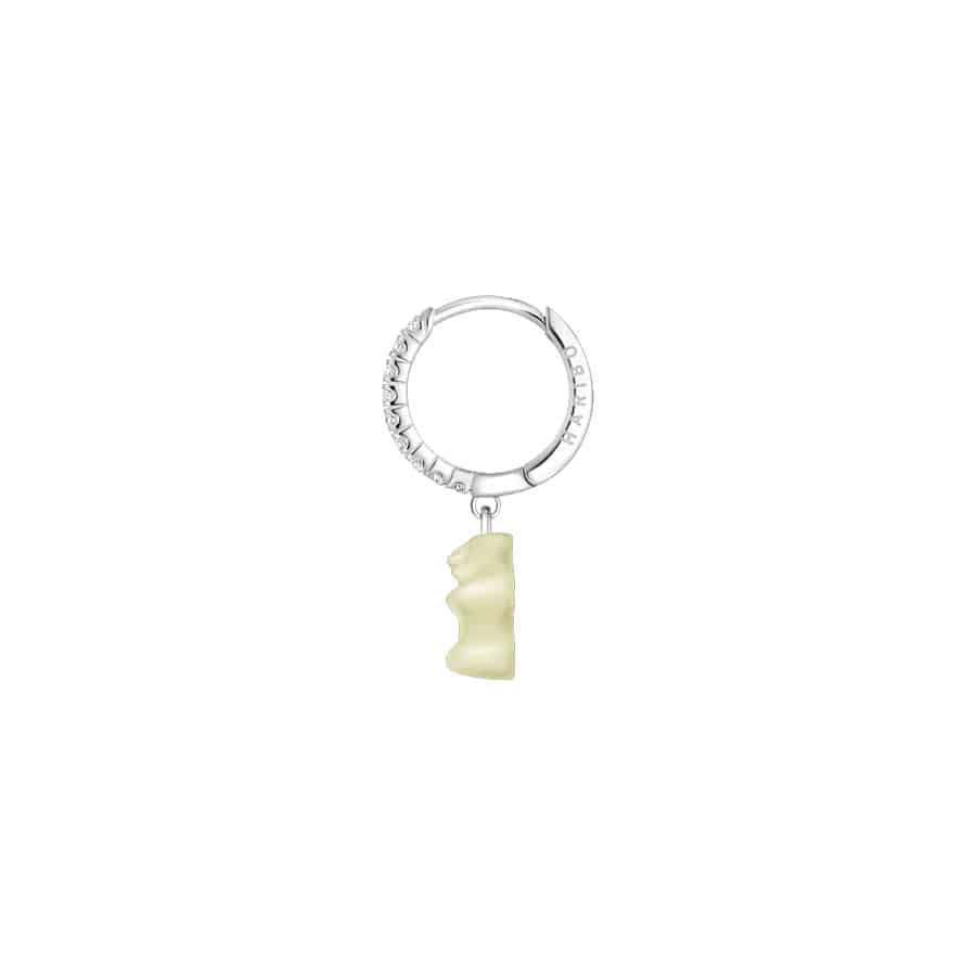 Single Silver Creole Pineapple White Goldbear