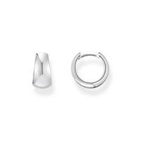 Hoop Earrings in Chunky, Trapezoidal shape Silver
