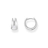 Hoop Earrings in Chunky, Trapezoidal shape Silver