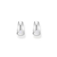 Hoop Earrings in Chunky, Trapezoidal shape Silver