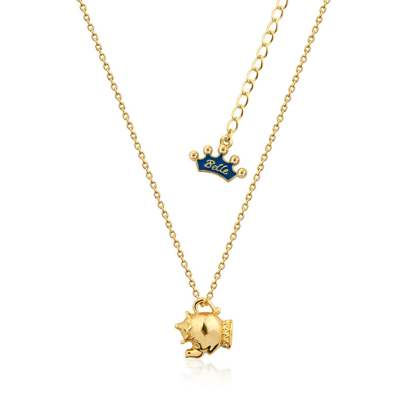Beauty and the Beast Mrs Potts Necklace Yellow Gold