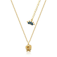Enchanted Rose Crystal Necklace Yellow Gold