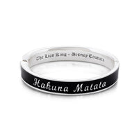 The Lion King Hakuna Matata Bangle White Gold