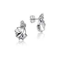 Princess Snow White Stud Earrings White Gold