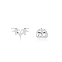 The Nightmare Before Christmas Pumpkin and Bat Mix-Match Stud Earrings