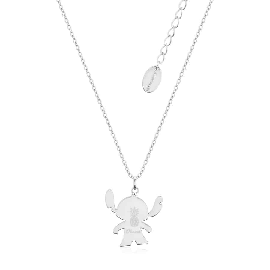 Disney Lilo and Stitch Rhodium Plated Ohana Necklace