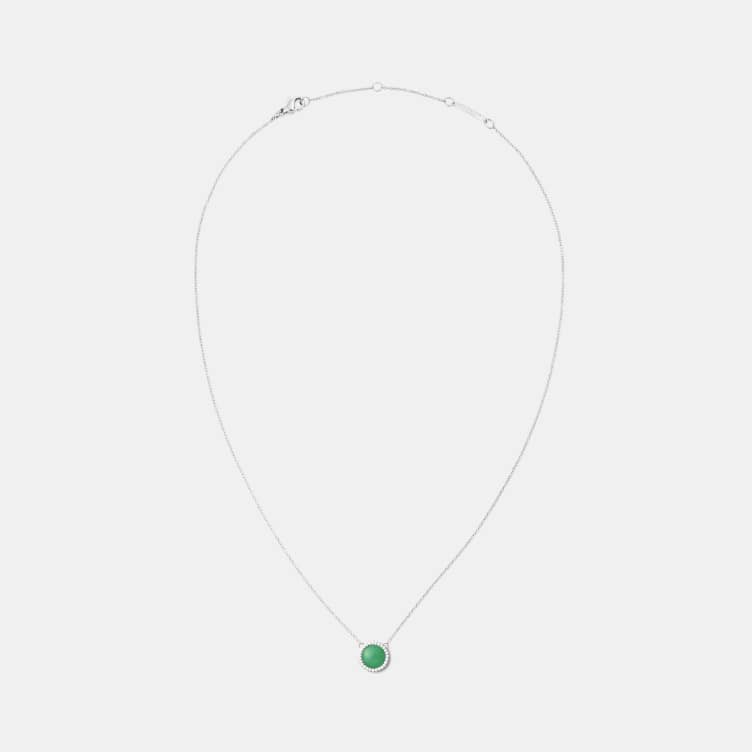 Audrey Necklace Jade Silver