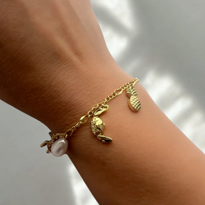Disney Stitch Charm Bracelet Yellow Gold