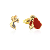 Lady & the Tramp Stud Earrings Yellow Gold