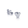 Mickey Mouse Head Silhouette Stud Earrings White Gold