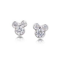 Mickey Mouse Crystal Stud White Gold