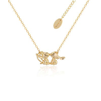 Disney Lilo and Stitch Angel Kissing Necklace Yellow Gold