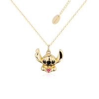 Disney Lilo and Stitch Crystal Heart Necklace Yellow Gold