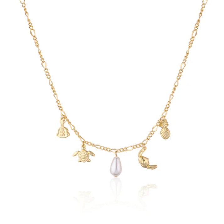 Disney Stitch Charm Necklace Yellow Gold