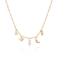 Disney Stitch Charm Necklace Yellow Gold
