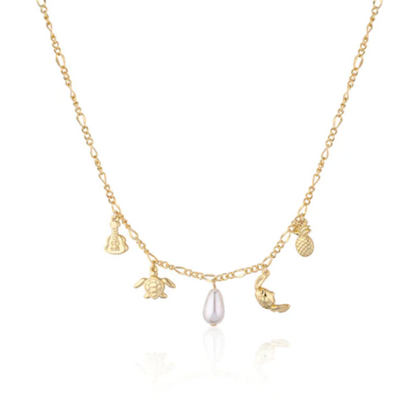 Disney Stitch Charm Necklace Yellow Gold