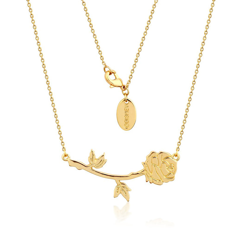 Beauty and the Beast Rose Necklace Yellow Gold
