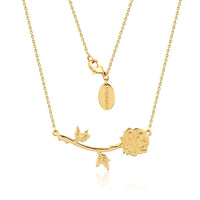 Beauty and the Beast Rose Necklace Yellow Gold